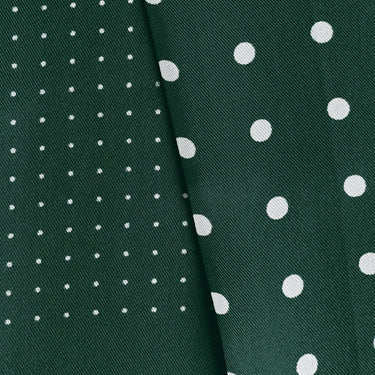 Dark Green & White Spot Silk Tubular Scarf