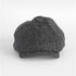 Dark Grey Plain Weave 100% Wool Made In England Gatsby Cap