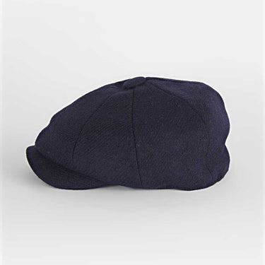 Dark Navy Twill 100% Wool Made In England Gatsby Cap
