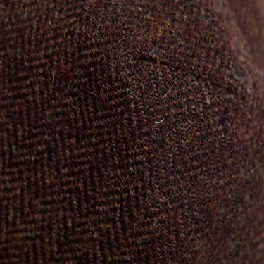 Dark Umber Herringbone Wool Flat Cap