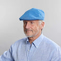 Denim Blue Linen Flat Cap