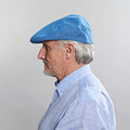 Denim Blue Linen Flat Cap