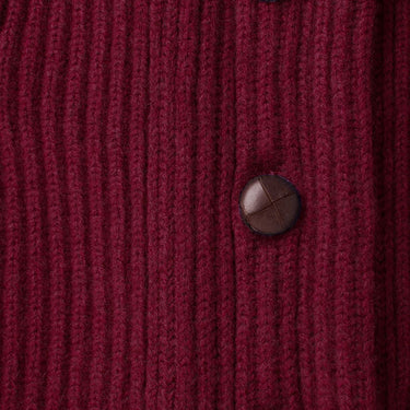 Drama Wine Shawl Collar Cashmere Cardigan