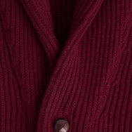Drama Wine Shawl Collar Cashmere Cardigan