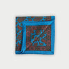 Electric Blue Paisley Motif Silk Pocket Square