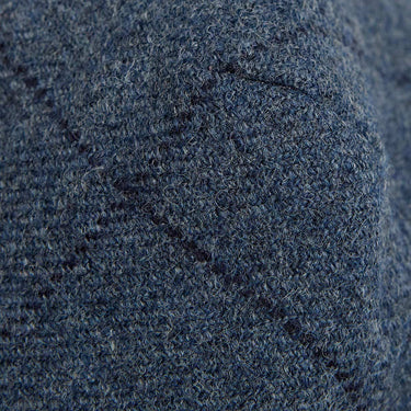 Flint Blue Square Check Loden Wool Flat Cap