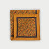 Gold Pheasant Motif Silk Blend Pocket Square