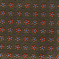 Green Blossom Motif Silk Tie