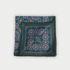 Green & Blue Large Floral Silk Pocket Square