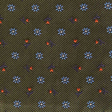 Green Floating Floral Silk Tie