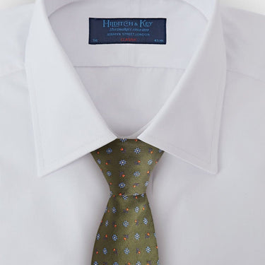 Green Floating Floral Silk Tie