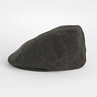 Green, Orange & Cream Check Loden Wool Flat Cap