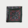 Green Paisley Motif Silk Pocket Square