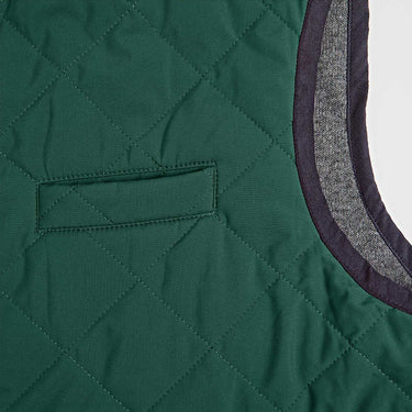 Green Quilted Gilet With Navy Knitted Back