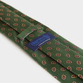 Green Small Paisley Motif Printed Silk Tie