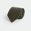 Green Small Paisley Motif Woven Silk Tie