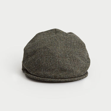 Green Tweed Wool Flat Cap