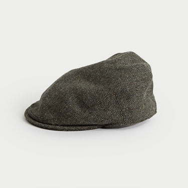 Green Tweed Wool Flat Cap