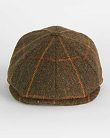 Green With Large Gold Check 100% Wool Toni Cap