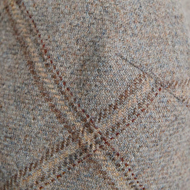 Grey & Fawn Broad Square Check Wool Flat Cap