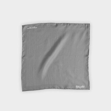 Grey & White Small Spot Silk Pocket Square
