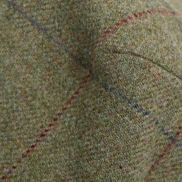 Heath Green & Red Square Check Wool Flat Cap