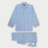 Light Blue Bengal Stripe Cotton Pyjamas with Red Piping