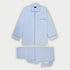 Light Blue Grid Check Cotton Pyjamas with Navy Piping