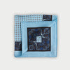 Light Blue Miniature Paisley Bean Motif Silk Pocket Square
