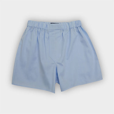 Light Blue Plain Cotton Twill Boxer Shorts