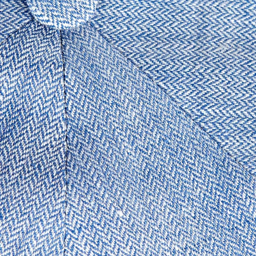 Light Blue Plain Micro Herringbone Linen Toni Cap