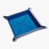 Light Grey Leather & Cobalt Suede Small Travel Tray