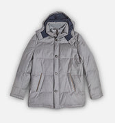 Light Grey Wool & Silk Blend Mante Coat