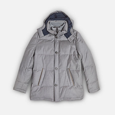 Light Grey Wool & Silk Blend Mante Coat