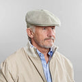 Light Olive Plain Micro Herringbone Linen Toni Cap