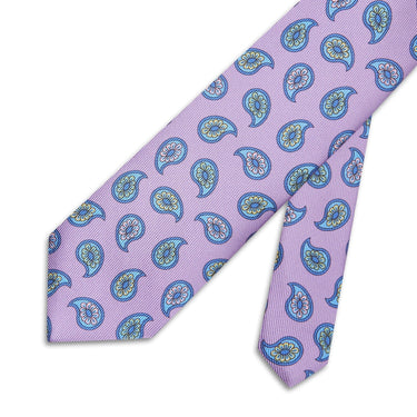 Lilac Floral Printed Silk Tie