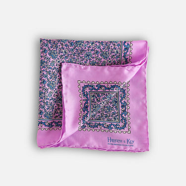 Lilac Floral Silk Pocket Square
