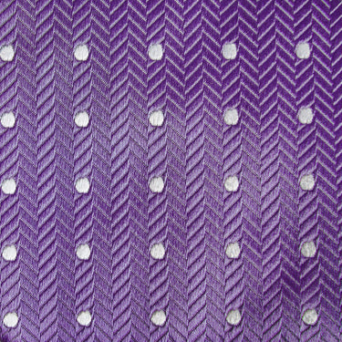 Lilac & White Spot Herringbone Silk Tie