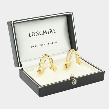 Longmire 18 Carat Yellow Gold Double Stirrup Cufflinks