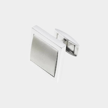 Longmire Steel Oblong Matt Centre Bar Link Cufflinks