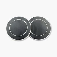 Longmire Sterling Silver Double Circle Black Cufflinks