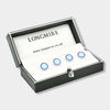 Longmire Sterling Silver Double Circle Blue Enamel Dress Studs