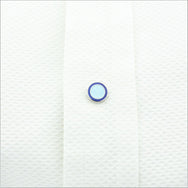 Longmire Sterling Silver Double Circle Blue Enamel Dress Studs