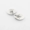 Longmire Sterling Silver Double Oval Blue & Yellow Enamel Cufflinks