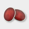 Longmire Sterling Silver Starburst Red Enamel Cufflinks