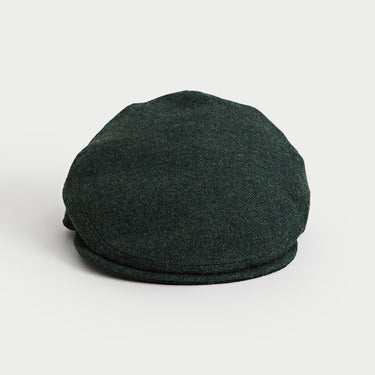 Mallard Green Herringbone Wool Flat Cap