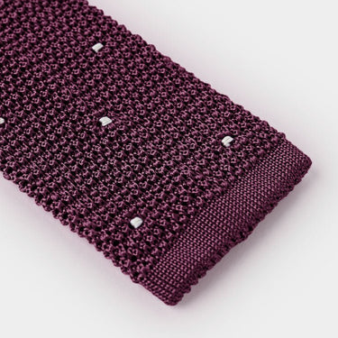 Malvarosa & White Spot Knitted Silk Tie