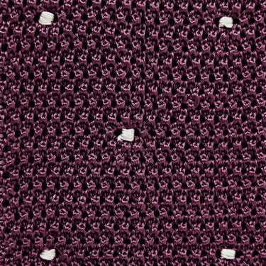 Malvarosa & White Spot Knitted Silk Tie