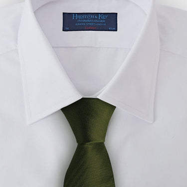 Moss Green Herringbone Silk Tie