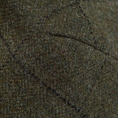 Moss Green Square Check Loden Wool Flat Cap